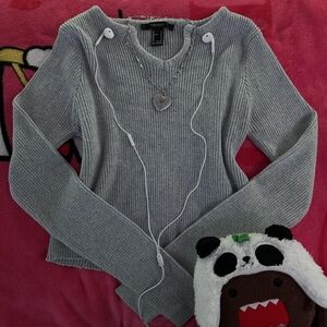 Forever 21 Gray Ribbed Women's Sweater